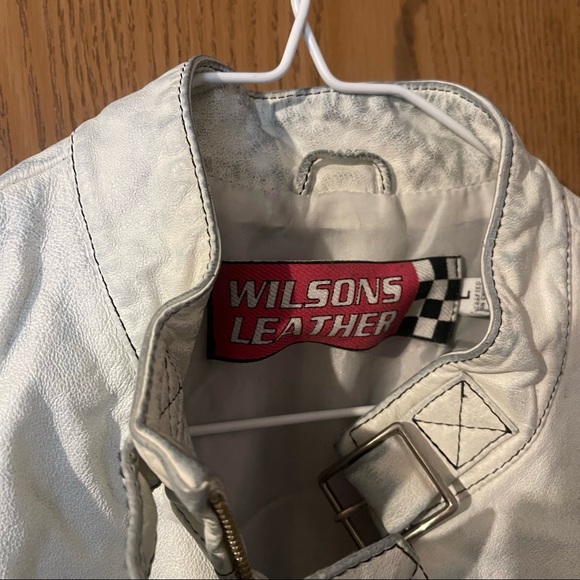 **SOLD** White leather distressed jacket by Wilson’s Leather - Picture 3 of 8